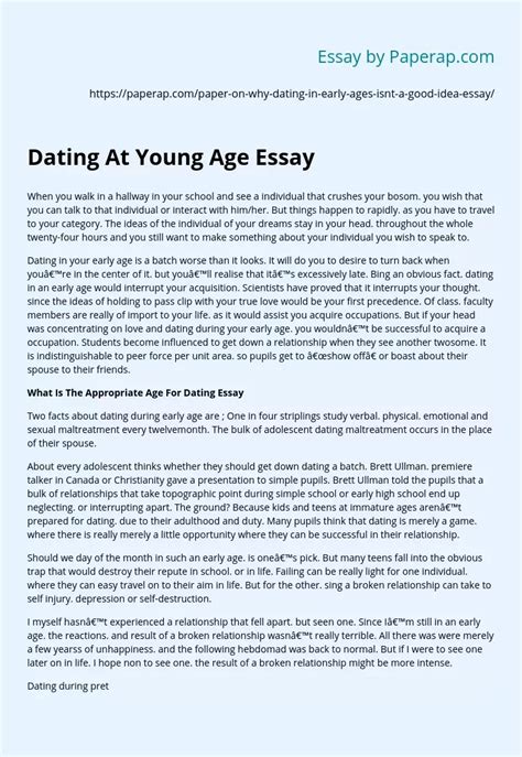 dating at young age essay